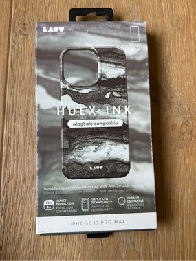 New LAUT Huex Ink MagSafe Compatible iPhone 13 Pro Max Case - Marble Black case